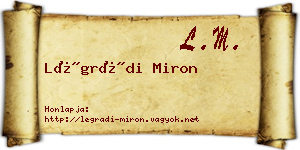 Légrádi Miron névjegykártya